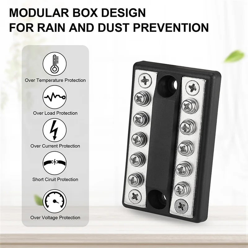 

Lasting RV, Boat, And Truck Power Distribution: 100A Battery Bus Bar For Positive/Negative - 5 Circuit Terminal Block