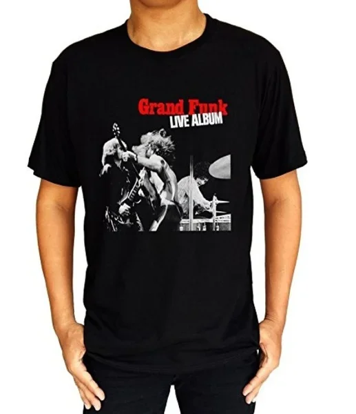 Men's T-Shirt Grand Funk Railroad Live Album  men clothing  graphic t shirts harajuku oversized 2024 new short sleeve funny tops