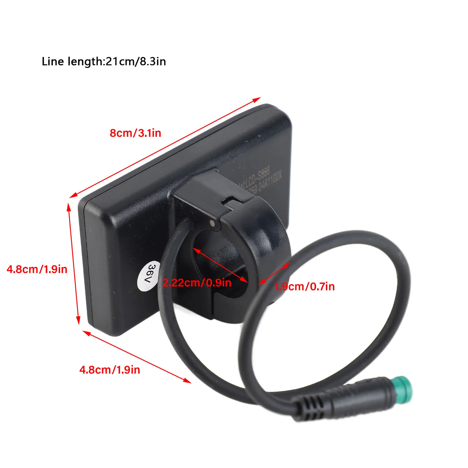 Elektrofahrrad-LCD-Display-Messgerät, leichtes ABS S866-LCD-Display für Elektrofahrräder, großer Bildschirm für 22,2 mm/0,9 Zoll Lenker – Detail 9