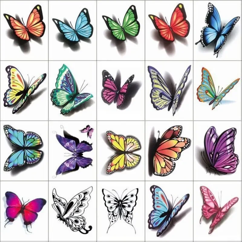 Y2K Tattoo Stickers for Women Girls Rose Flower Butterfly Decoration Body Stickers Classroom School Prizes for Students