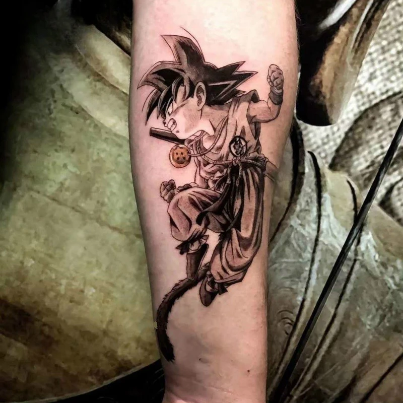 

Временные татуировки в стиле аниме, крутой мальчик с героями мультфильмов, водонепроницаемые поддельные татуировки, наклейки на руку, ногу, шею, мультяшные татуировки, наклейки на тело