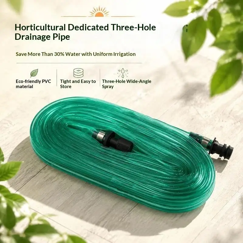 1Pc 7.5M Multi Directional Sprinkler Soaker Hose Durable Flat Water Saving Tubing For Garden Lawn Plant Watering