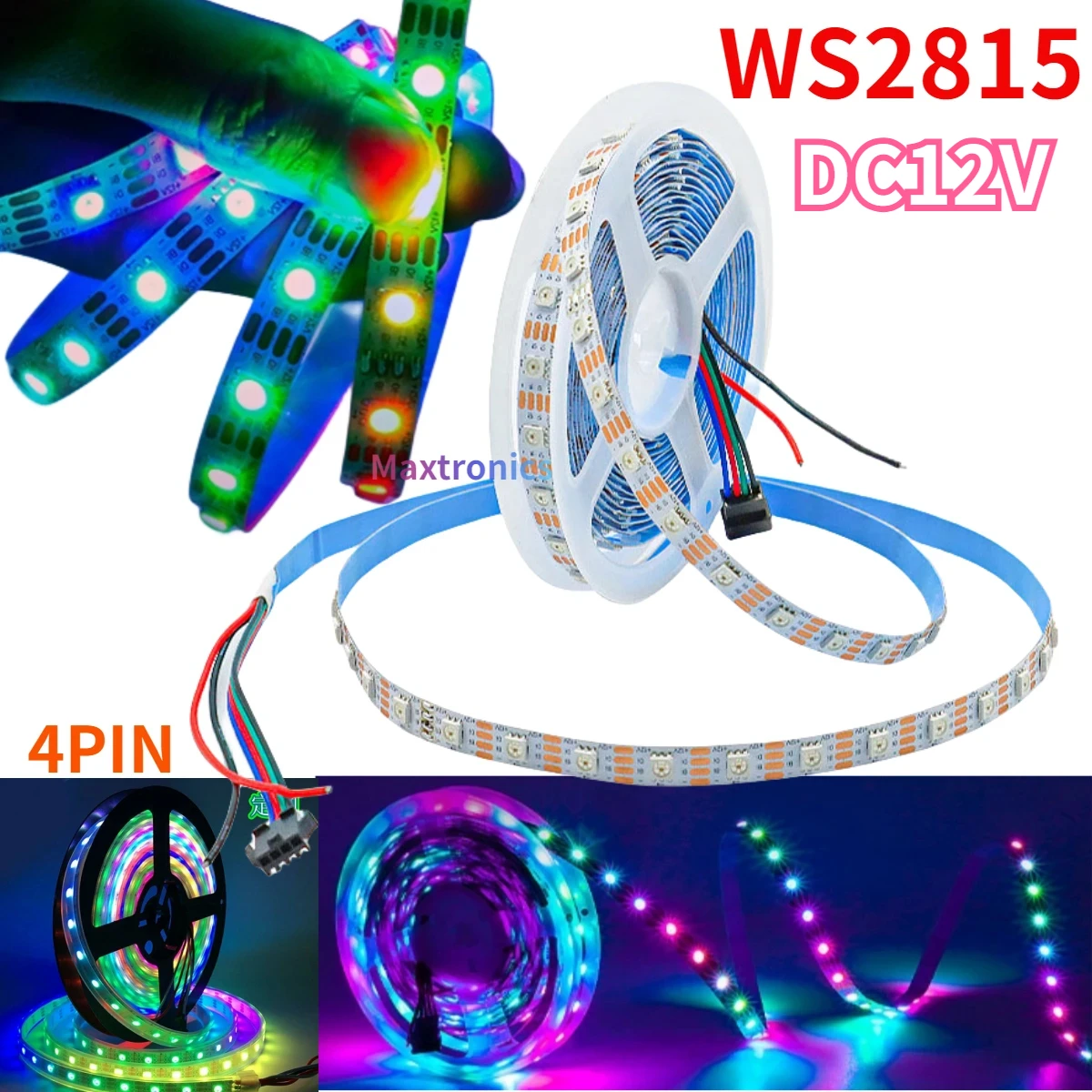 

WS2815 DC12V RGB Led Strip Light WS2812B WS2813 Updated 30/60/144 Pixels/m IP30/65/67 Addressable Smart Full Color Lights Tape