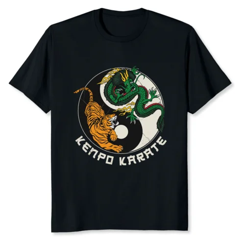 NEW LIMITED Kenpo Karate Japanese Dragon And Tiger Art T-Shirt