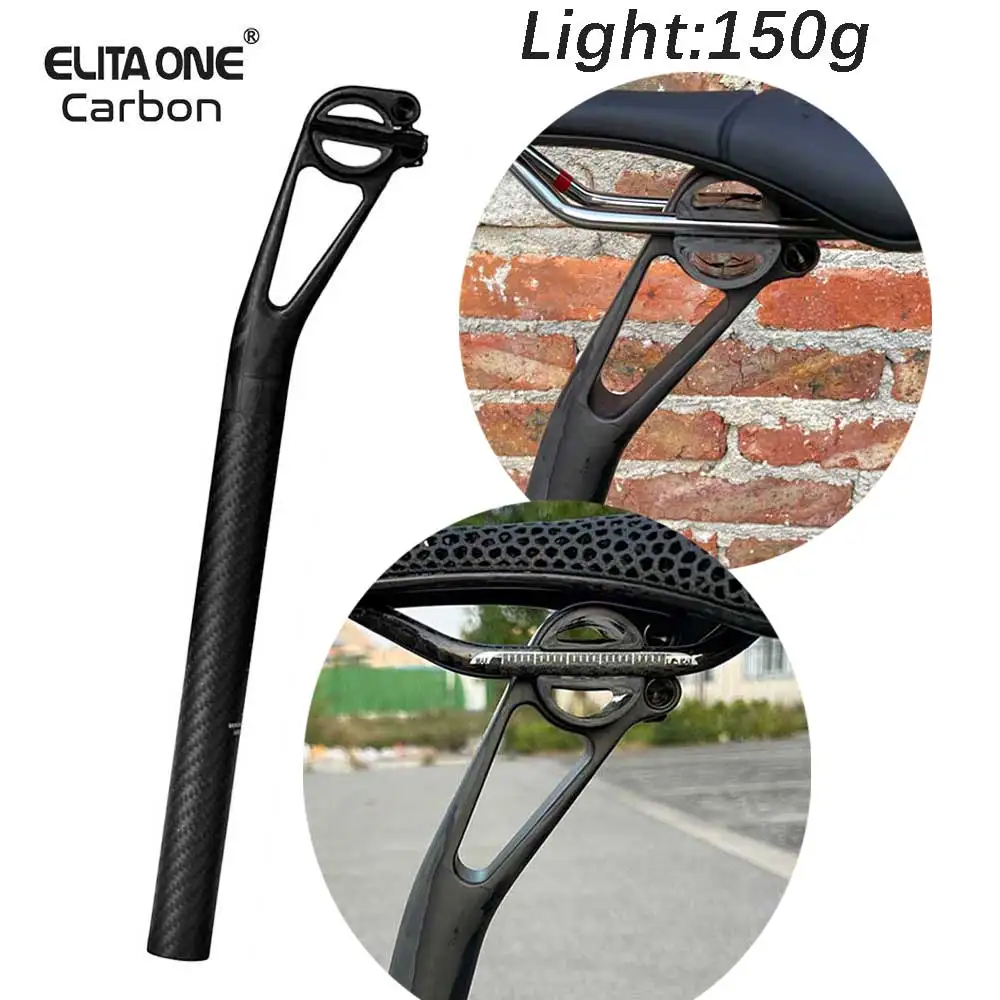 

elitaone Carbon Seat post Setback 25mm MTB/Road Bike Seatpost Carbon fiber half shell 7x9mm oval rail Master Series