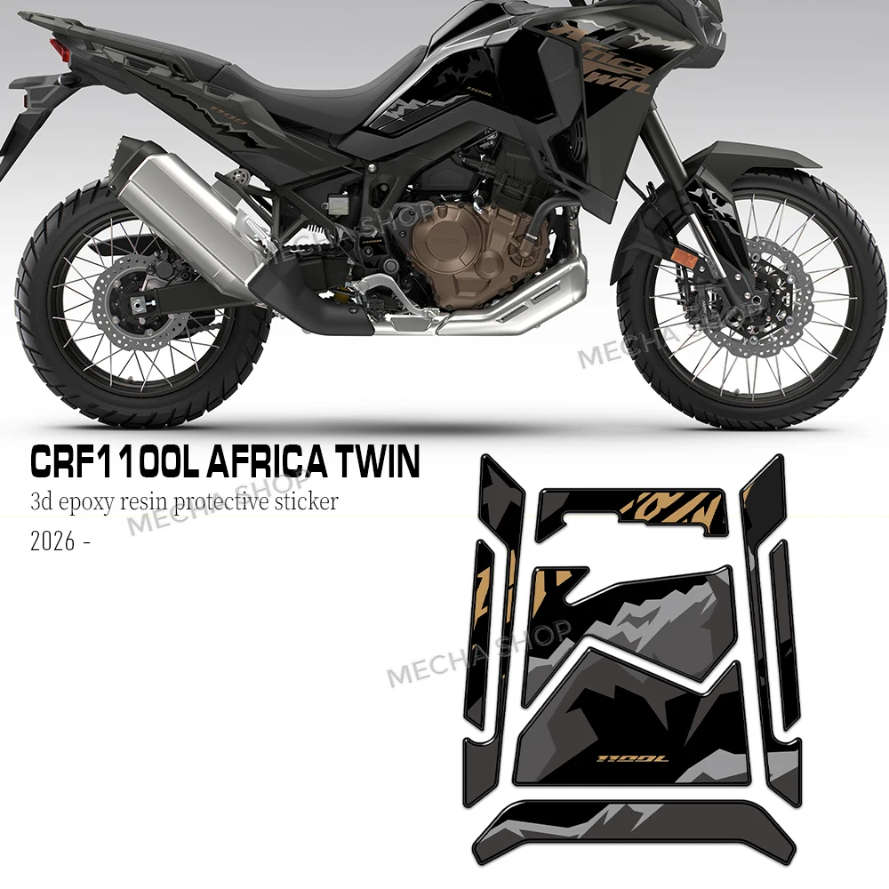 

For CRF1100L Africa Twin 2022- Tank Pad Sticker 3D Decal Protector Waterproof