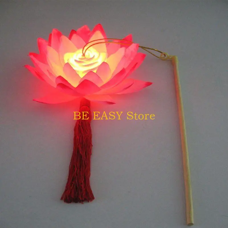 E28F Portable Amazing Blossom Lotus Flower Light Lamp Party Glowing For Mid-