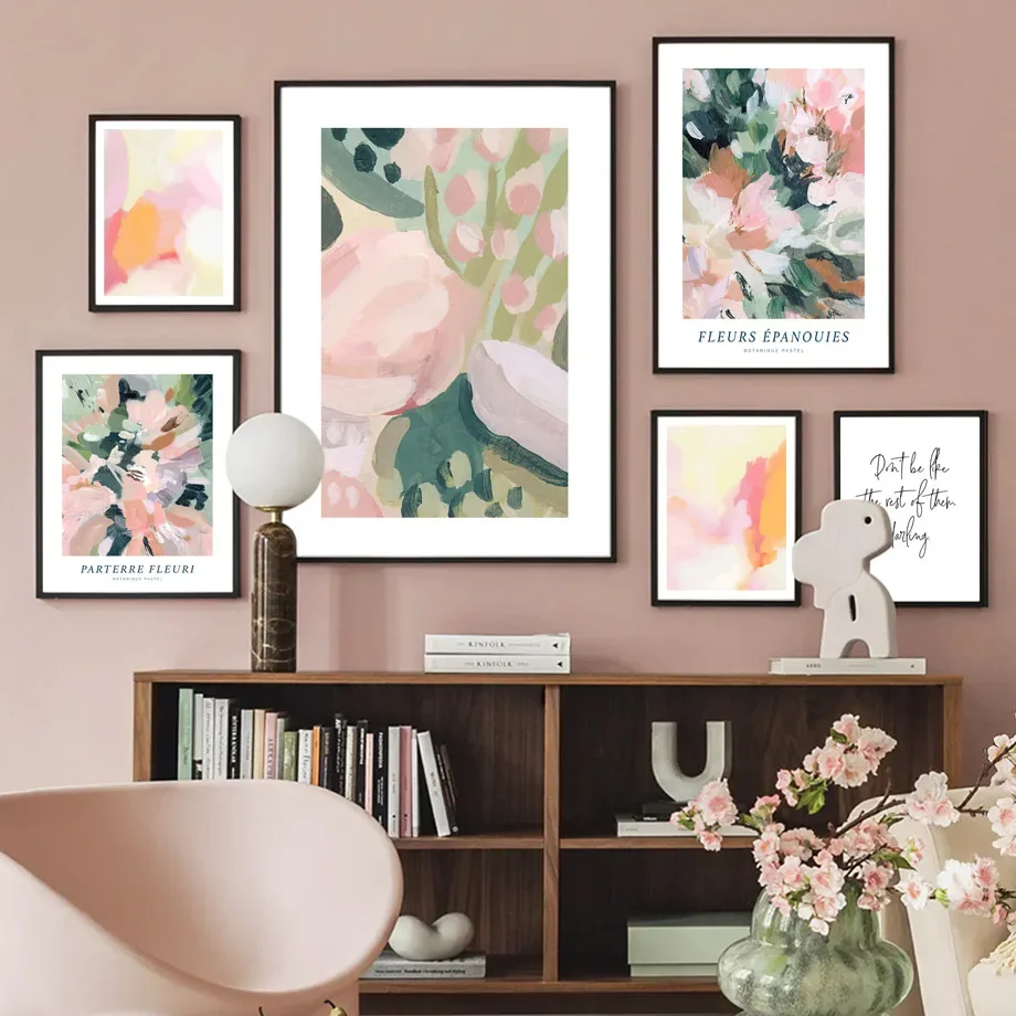 

Abstract Watercolor Blooming Flowers Parterre Wall Art Canvas Painting Nordic Posters And Prints Pictures For Living Room Decor