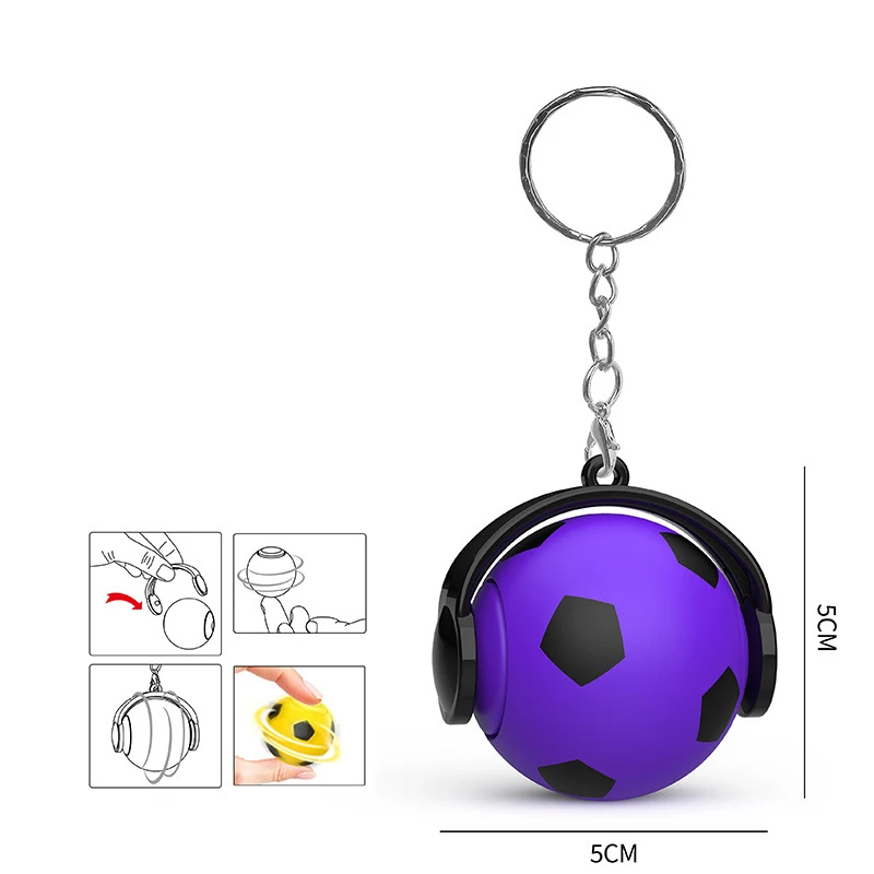 ファッションスポーツキーホルダー指先ジャイロ回転サッカーバスケットボール指ストレスリリーフキーホルダー子供のおもちゃのギフトマルチスタイル