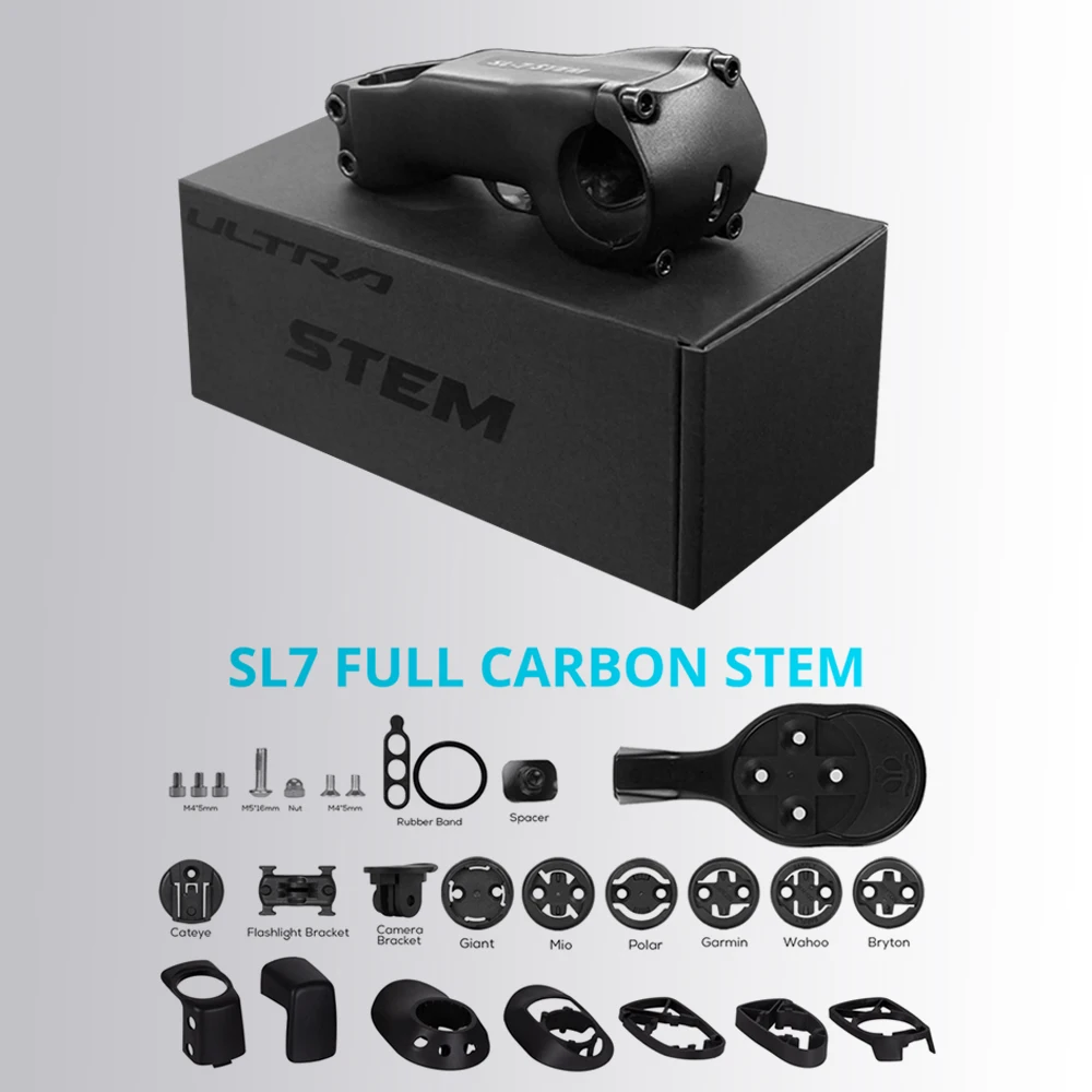 

Ultralight Full Carbon Bicycle Stem for SL7 140g Aero Riser Bike Stem with Integrated Internal Wiring Hidden Cockpit 70mm-130mm
