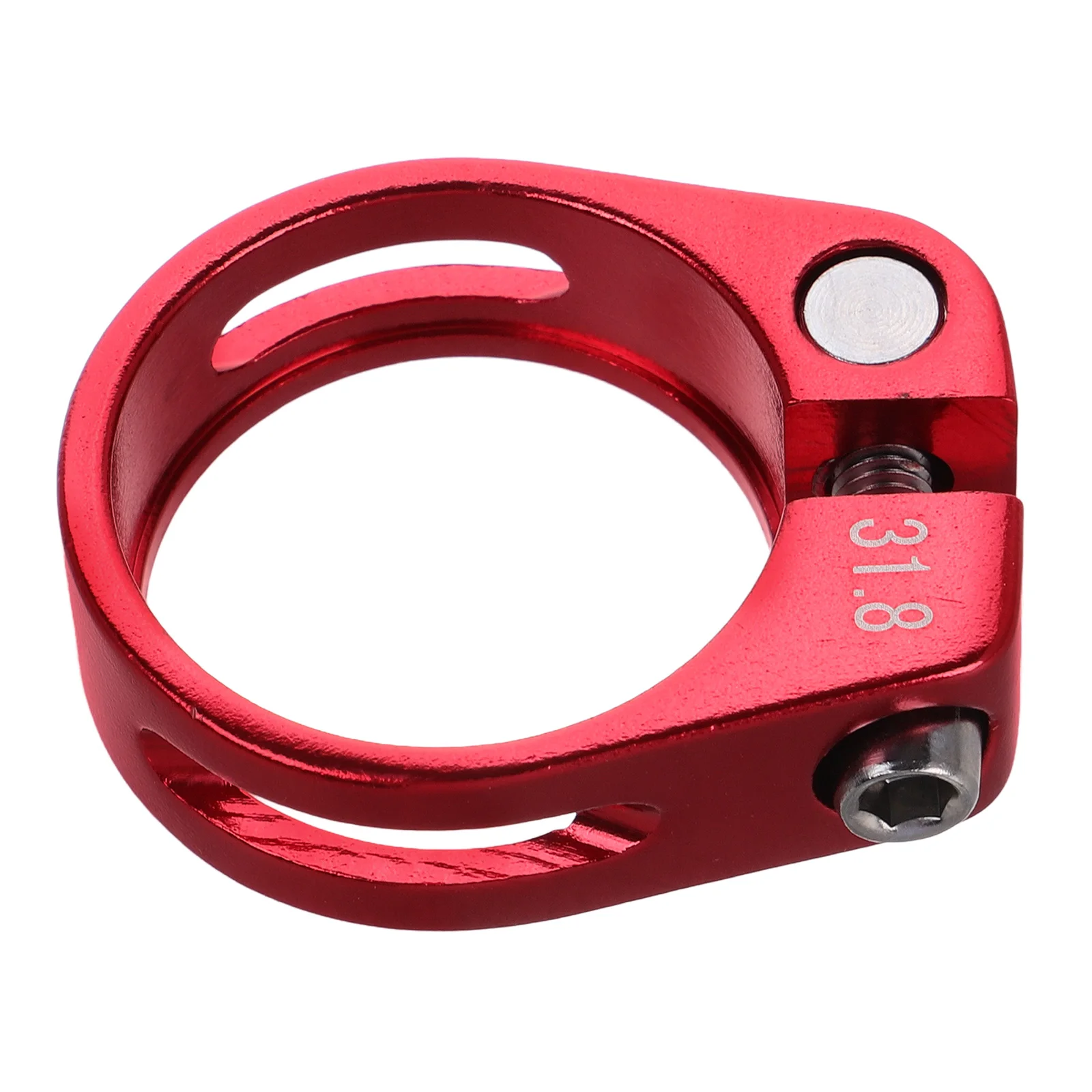 

Bicycle Seat Post Clamp 31.8MM Red Lightweight Ventilated Tube Clamps for Mountain Bike Seats Aluminum Alloy Compatible Easy