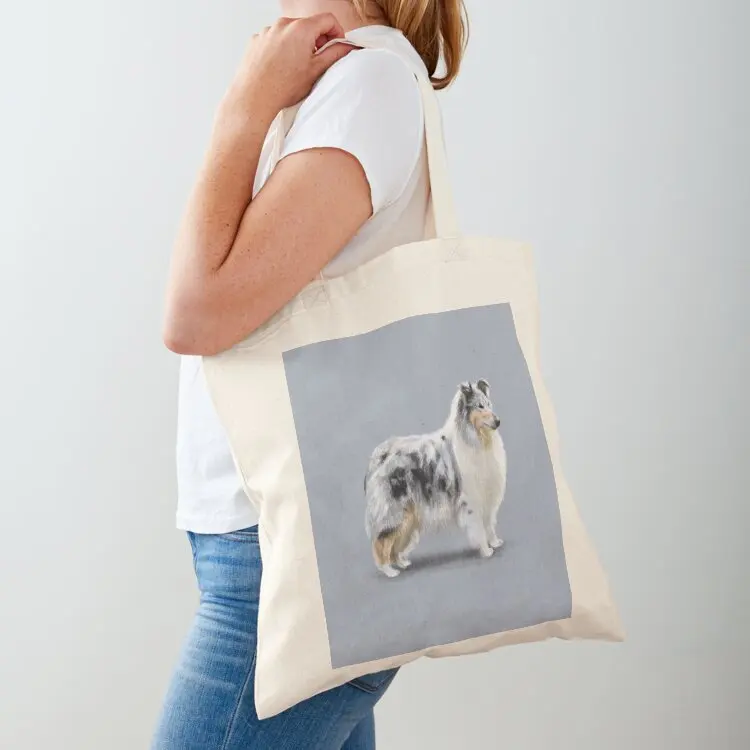 The Merle Rough Collie Tote Bag Eco bag tote bag Fabric