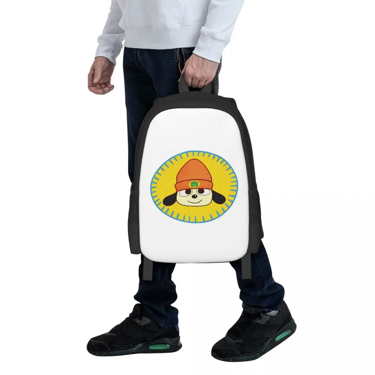 PaRappa The Rapper Patch Student Backpack School Bag Hiking Travel Daypack for Boys Girls Fashion Bookbag Shoulder Bags