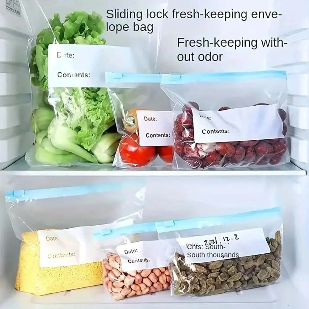 

10Pcs Stand Up Plastic Sealed Bag Leakproof Reusable Zip Shut Bag S/M/L Fresh-keeping Food Storage Bag