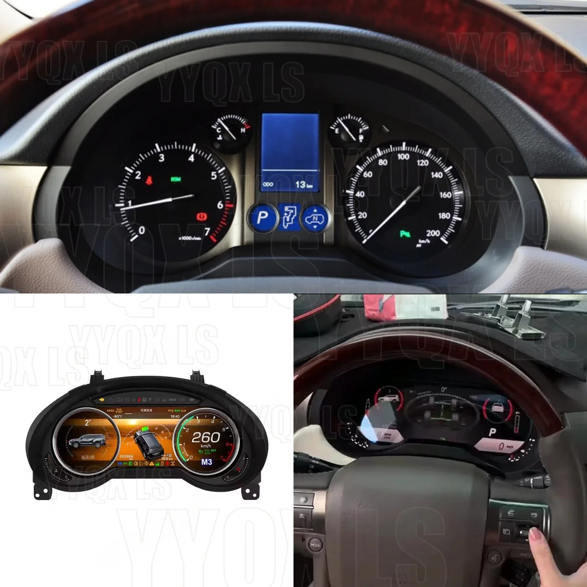 

Car LCD Digital Cluster For Lexus GX GX400 GX460 GX470 2010-2021 Dashboard Virtual Cockpit Instrument Auto Speed Meter Screen