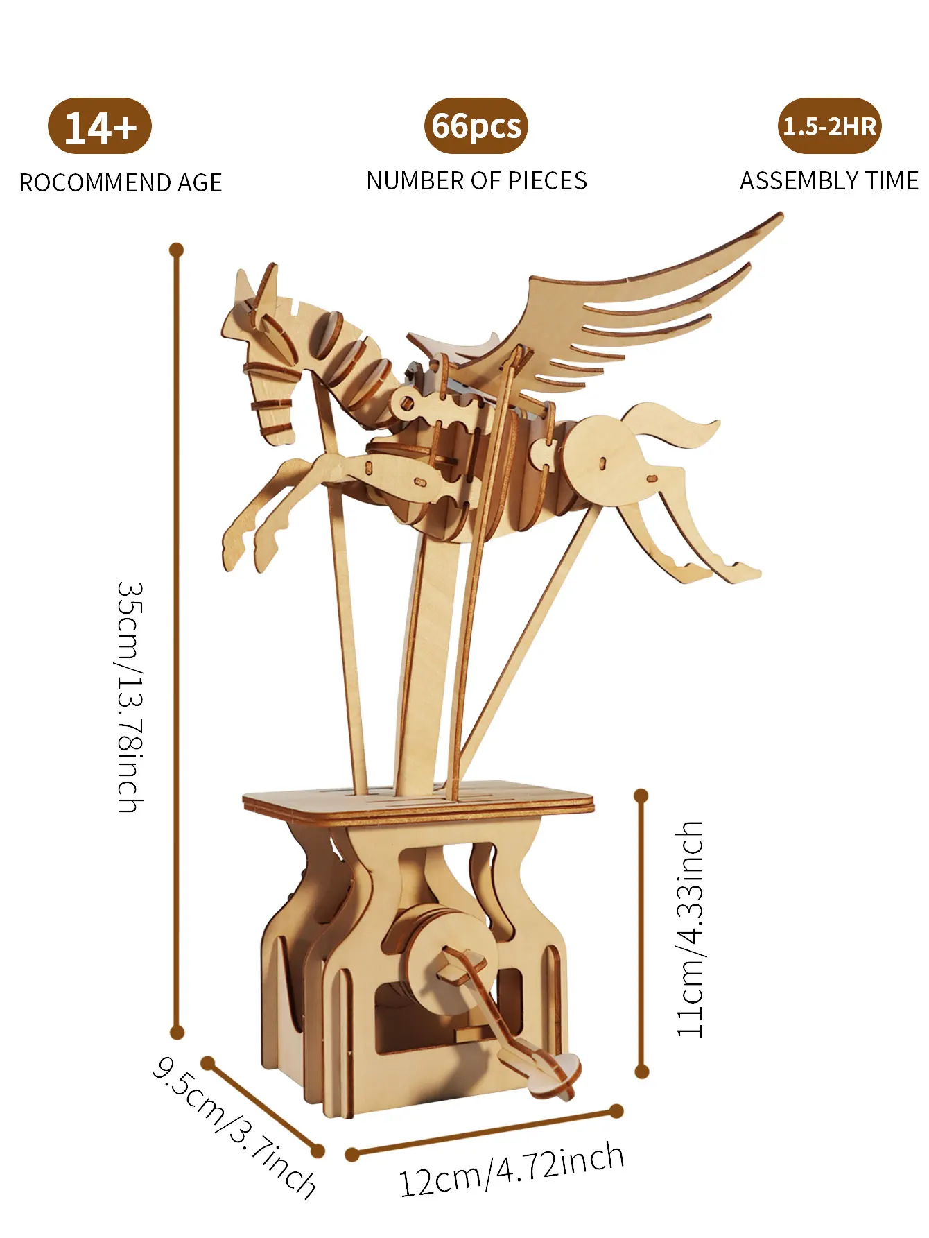 木製の3Dペガスパズル,手作りの工芸品,アセンブリキット,クリエイティブな装飾,誕生日,クリスマスプレゼント