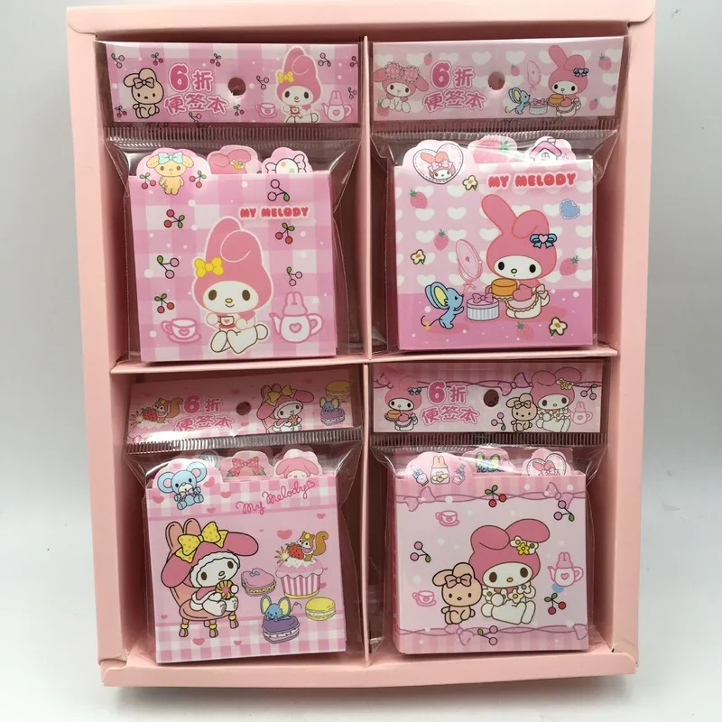 Imagem -06 - Sanrio Kawaii Anime Memo Pad Kuromi Fold Notepad Desenhos Animados Bonitos Folding Notepad Aprendizagem Papelaria Atacado 12 Pcs