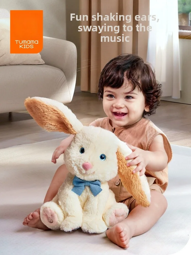 

Tumaids Talking Rabbit Plu Toy Ear Wiggling Doll Children's Speech Learning Repeating Doll Birthday Gift Soft ort Plu