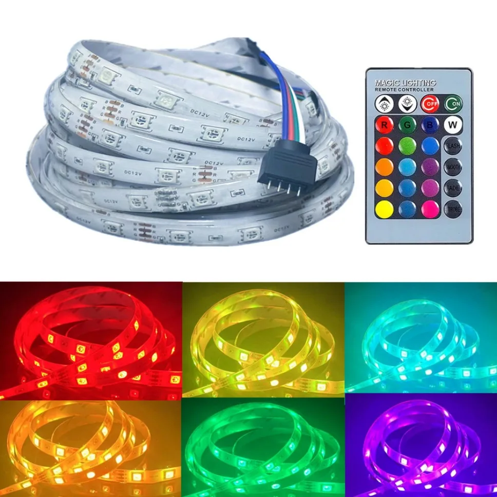 

LED Strip Light RGB 5M RGB 5050 SMD Flexible Lamp Tape With Remote Control For TV Backlight Party Decoration Atmosphere light