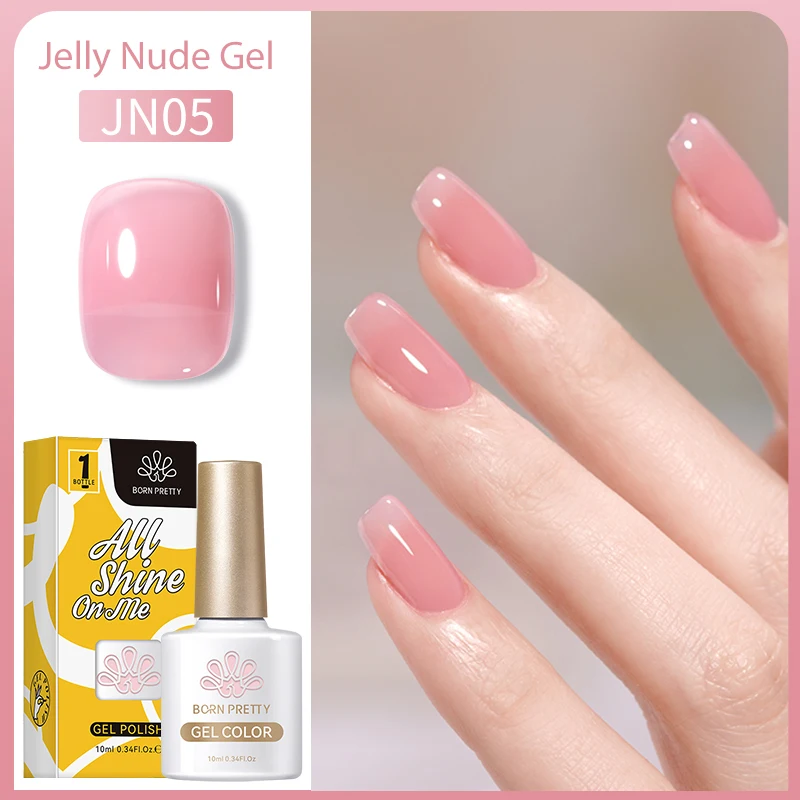 BORN PRETTY Jelly Nude Gel smalto per unghie vernice semipermanente rosa traslucida Soak Off UV LED per Nail Art Manicure Top Coat