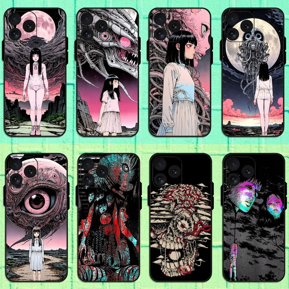 Junji Ito Terror Horror Manga Phone Case For iPhone 8 11 12 13 Pro 14 15 Mini X XR XS max Plus Shell