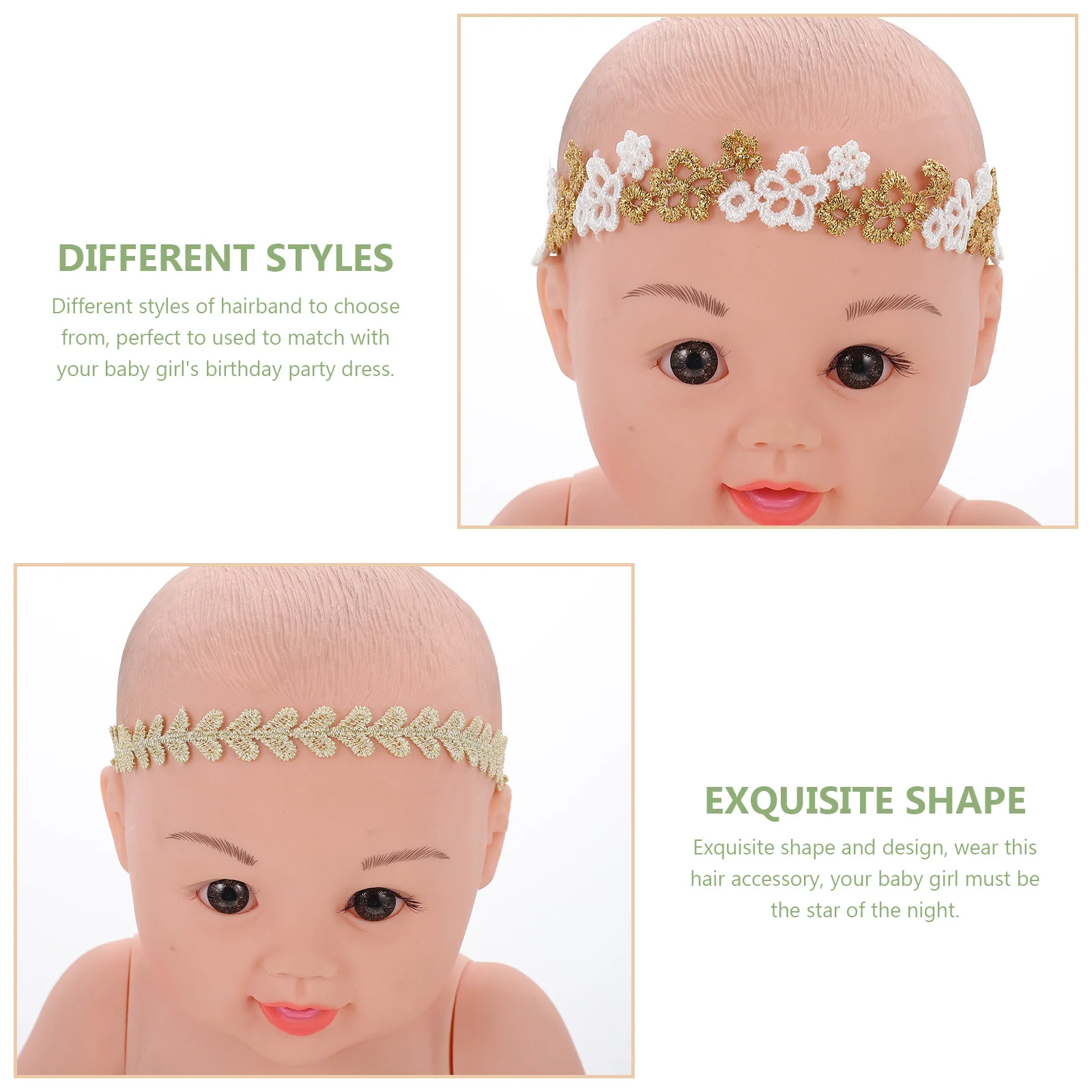 

6Pcs Baby Girl Lace Headbands Flower Hairbands Delicate Hair Accessories for Newborn Toddler Birthday Party Baby Girl Headband