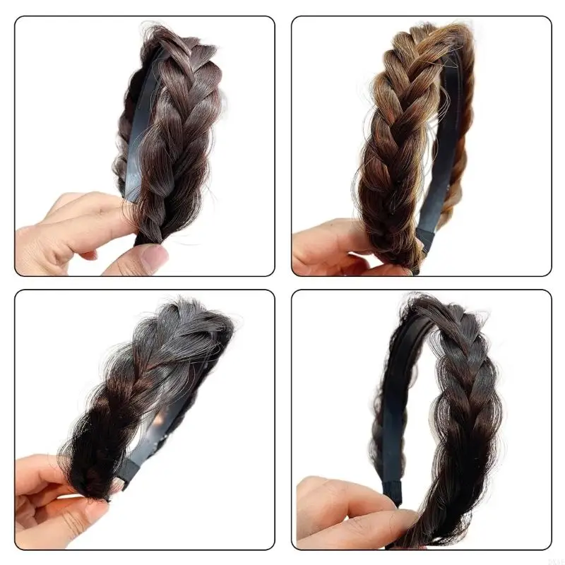 DXAE Women's Braided Hair Band High Elasticity Hairpiece Fashionable Hair Accesories Hairband for Girls Natural Look