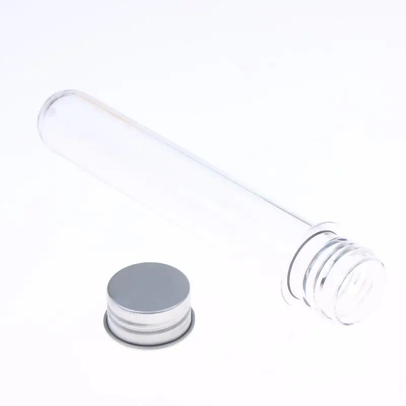 1 Stück transparente, zylindrische, nachfüllbare Plastikflasche, 50 ml, PET-Reagenzglasflasche für Masken, Süßigkeiten, Datenkabel, Maskierpapier – Detail 11