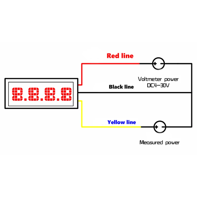 0.56inch Mini Digital LED Display 4 Bits 0-100V Voltmeter Panel Volt Voltage Meter Tester