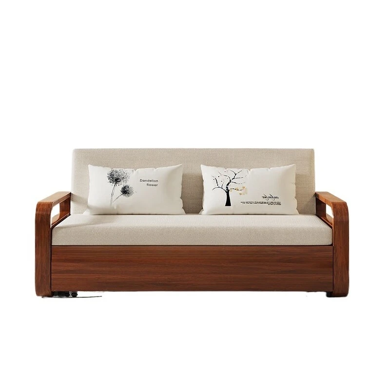 

Multifunctional folding solid wood, sofa bed dual-purpose single sofa bed, small apartment foldable double