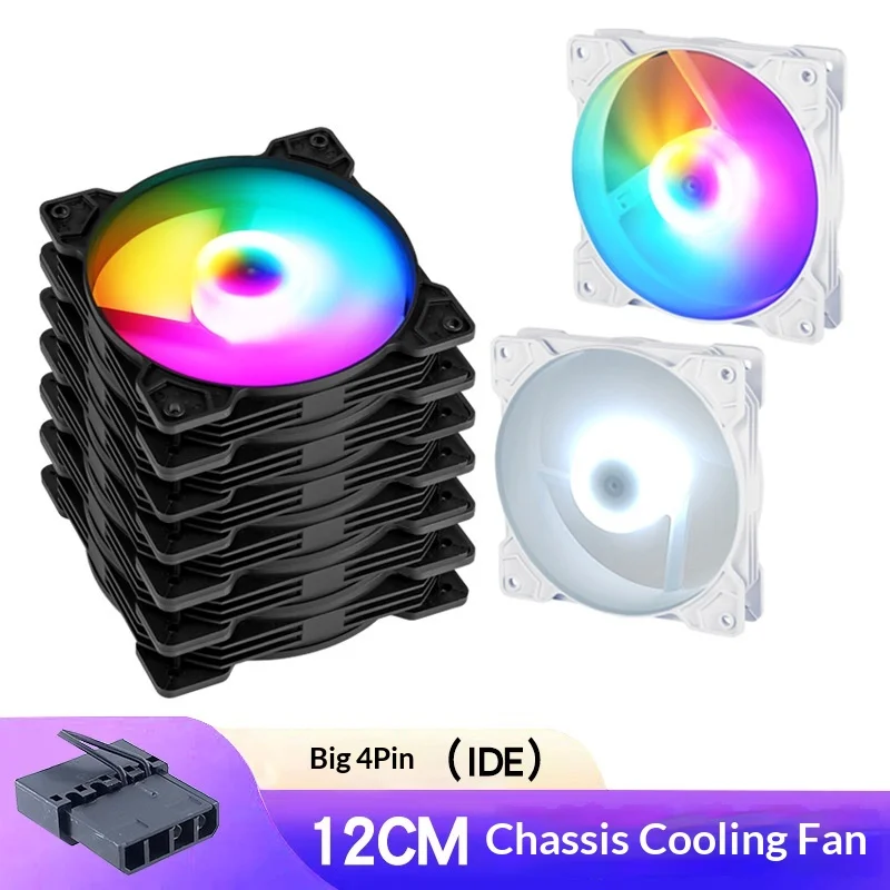 

Colorful computer case fan, large 4pin air-cooled 12cm silent fan, desktop computer 12025 cooling fan
