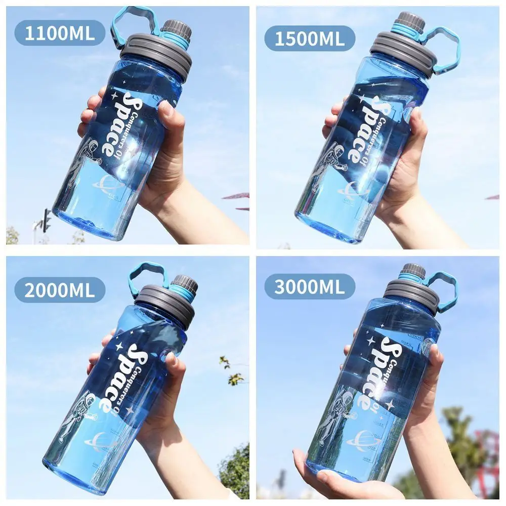 1100ml/1500ml/2000ml/3000ml Water Bottle Practical with Handle Plastic Sport Bottle Portable Explosion-Proof Water Cup