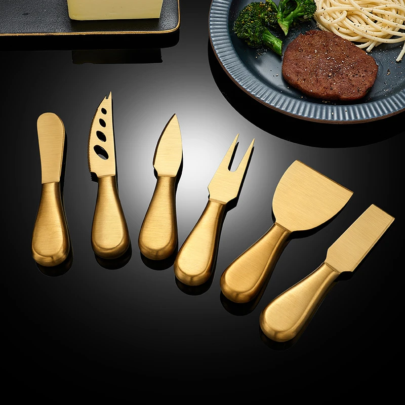 

6Pcs/Set Stainless Steel Butter Knife Fork Cheese Hollow Slicer Home Cutlery Pizza Sandwich Cutter Grater Kitchen Baking Gadgets