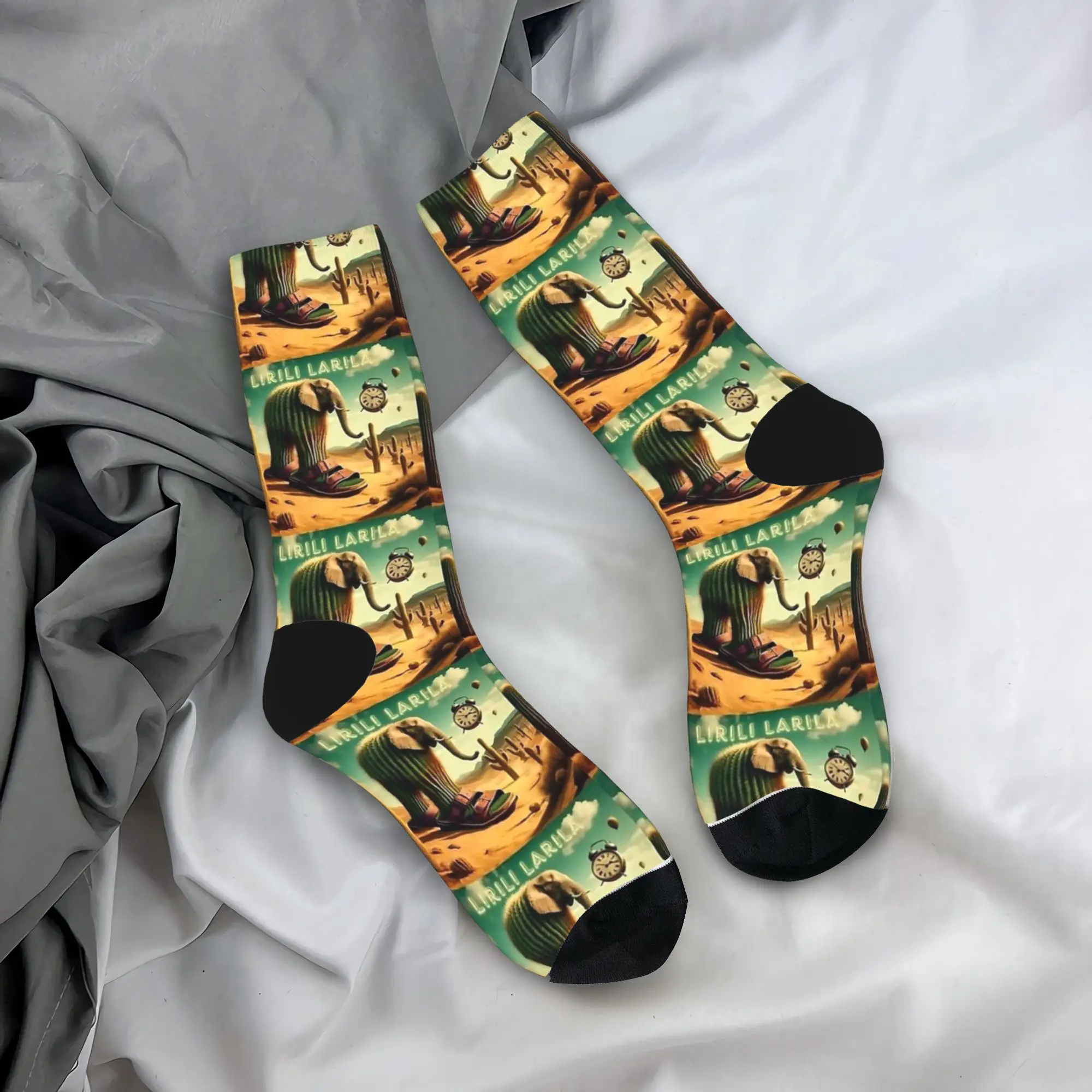 جوارب Lirili Larila الإيطالية Brainrot جوارب شتوية عصرية للرجال جوارب ناعمة جرافيك للرياضات الخارجية جوارب مضادة للانزلاق #1