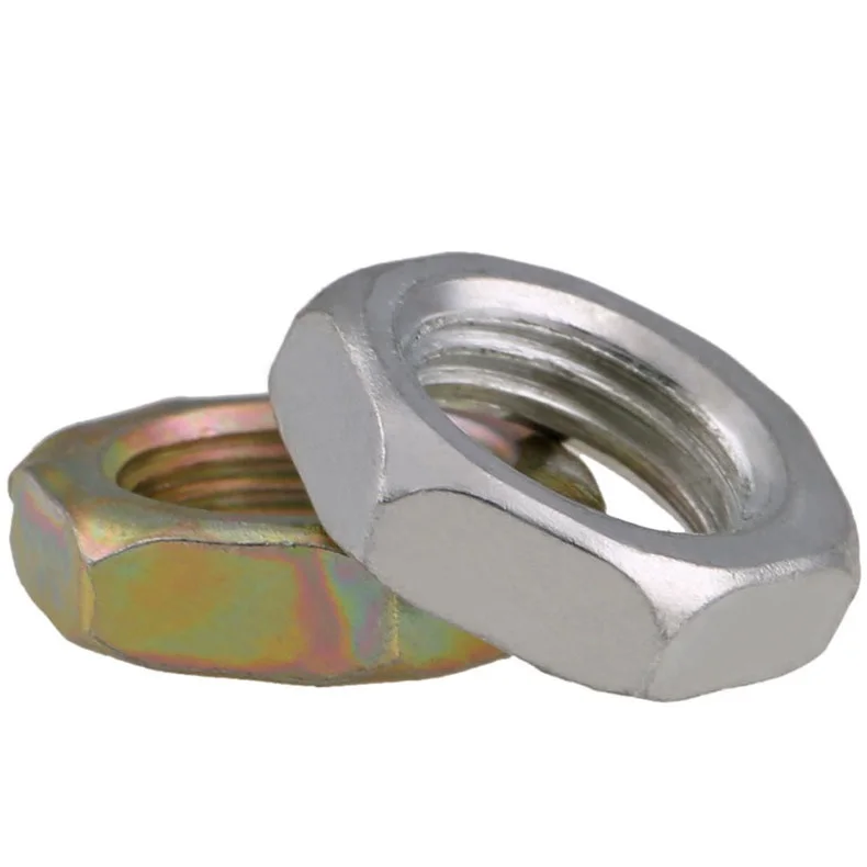 M7 M8 M9 M10 M12 M14 M16 White Zinc / Color Zinc / Nickel Plated Carbon Steel Fine Thread Hex Hexagon Thin Nuts