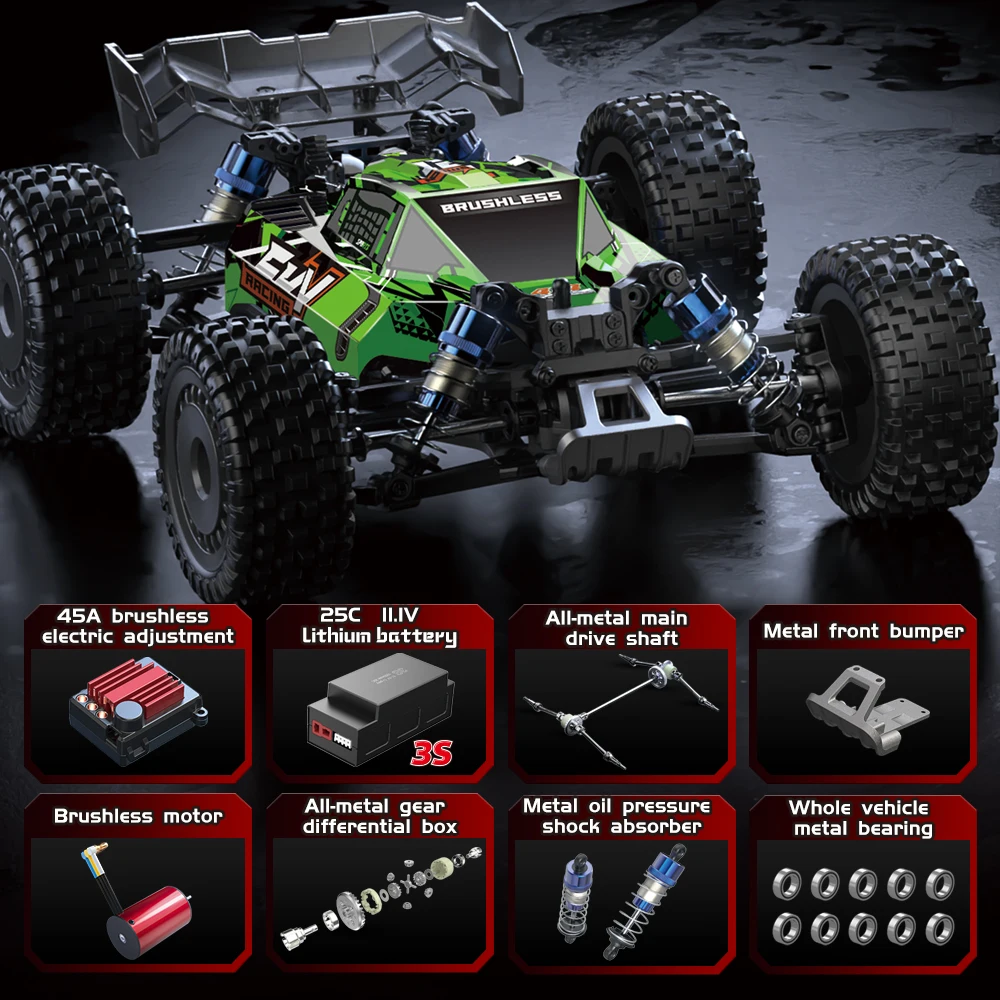 MJX 16207 KF13 70KM/H Brushless RC Car 4WD Electric High Speed Off-Road Remote Control Drift Monster Truck for Kids Toys