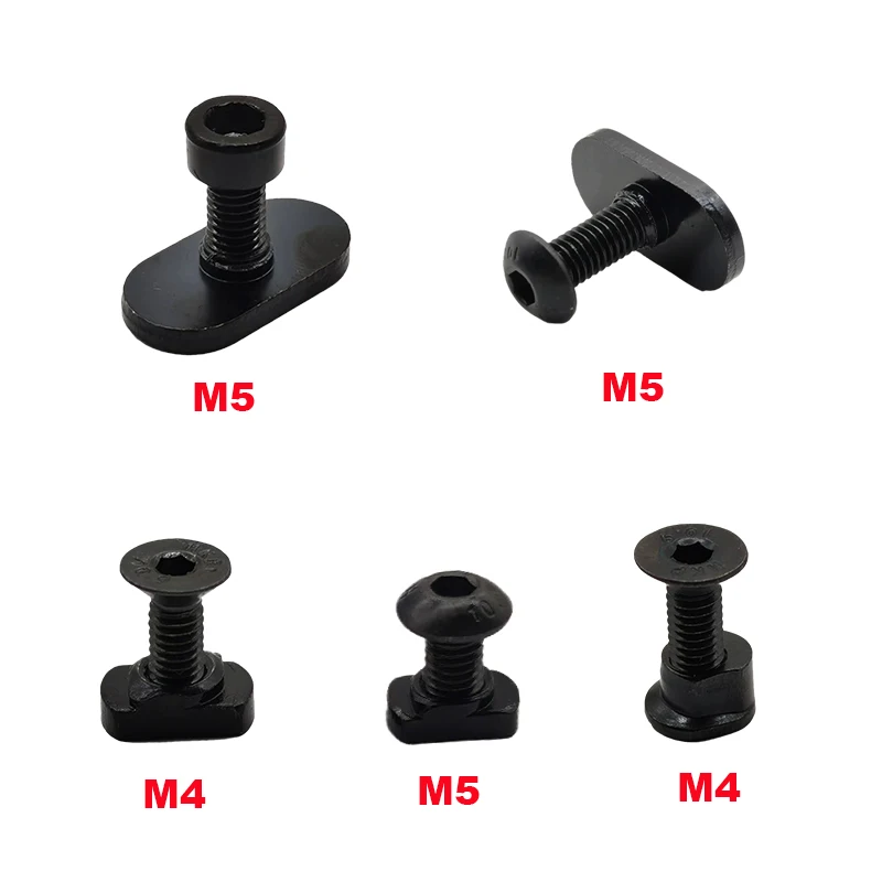 10Pcs M4 M5 MOE M-LOK Keymod Screw and Nut Replacement Rails T-Nut Screw Replacement Set for MLOK Rail Sections Hunting