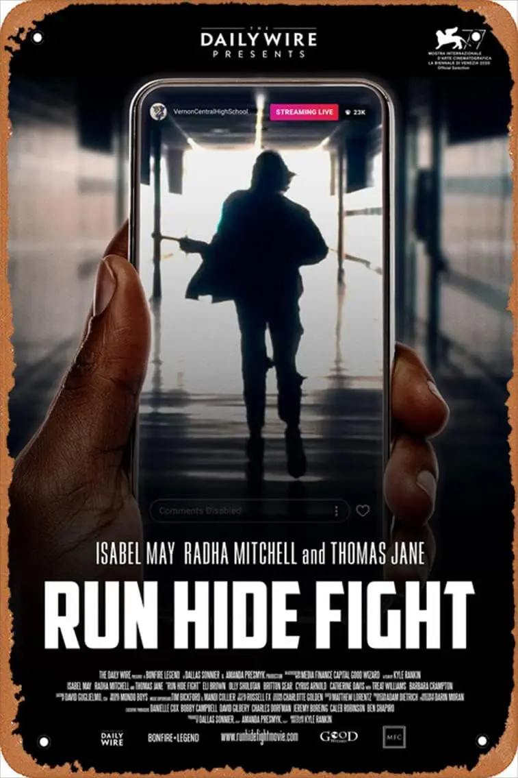 Run Hide Fight (#1 of 2) 2021 Wall Art Decor Sign - 12 x 8 inch sign