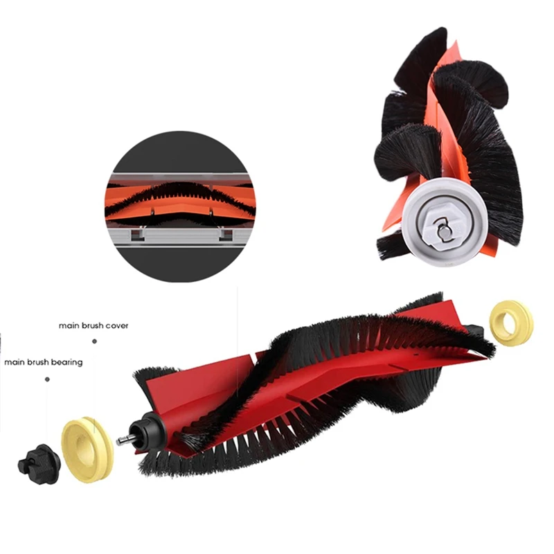 Xiaomi Roborock Sweeper Acessórios, Escova principal, Substituível, T6, T65, T4, 4pcs