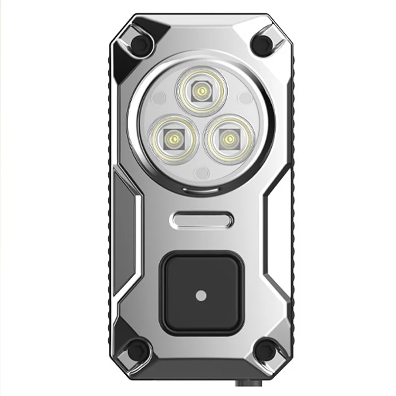 SD-34 Tri-source EDC Flashlight with Magnetic Back 1200mAh USB Type-C Rechargeable High Lumens Mini Tactical Light for Camping