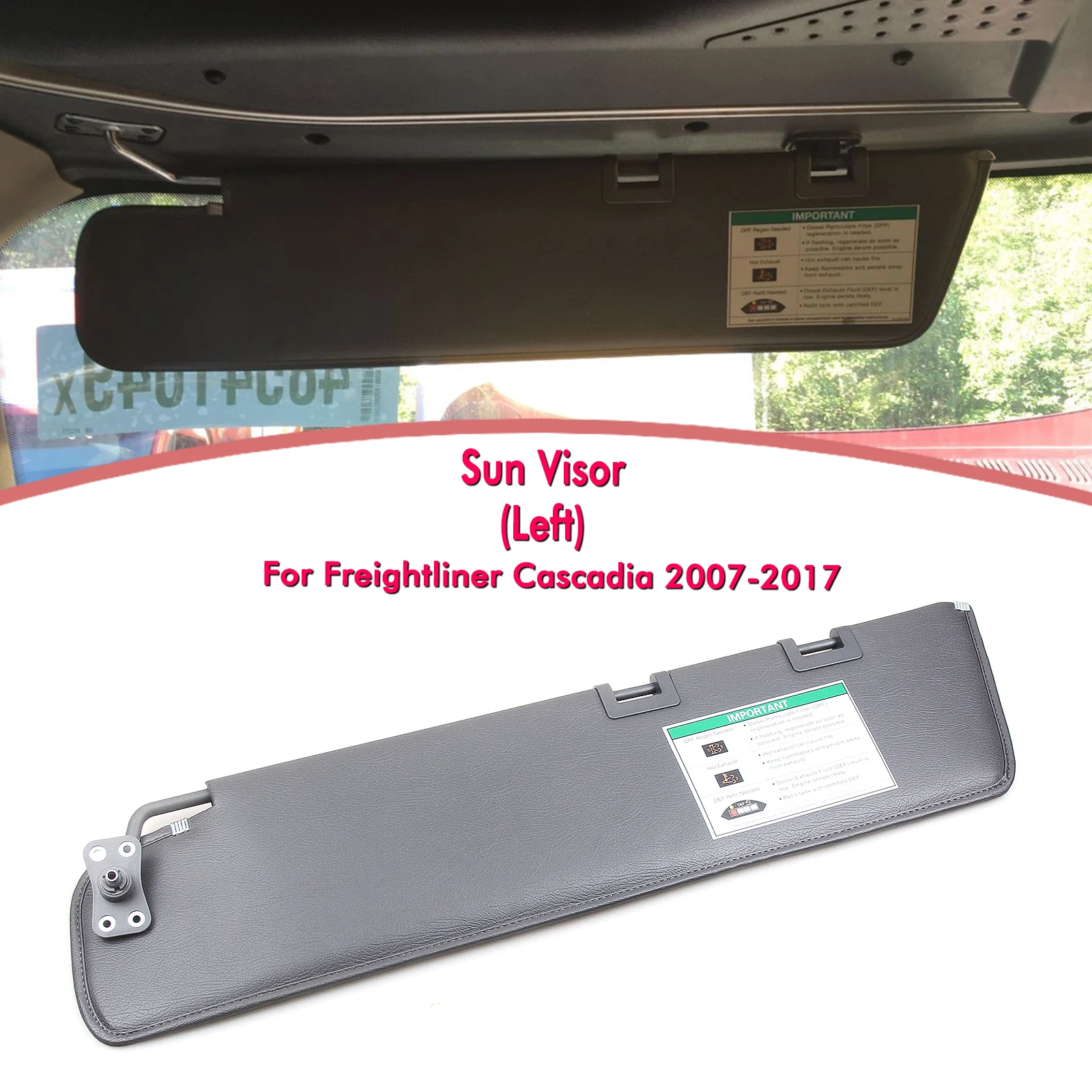 Front Sun Visor Sunshade Extension Shade Board For Freightliner Cascadia 2007-2017