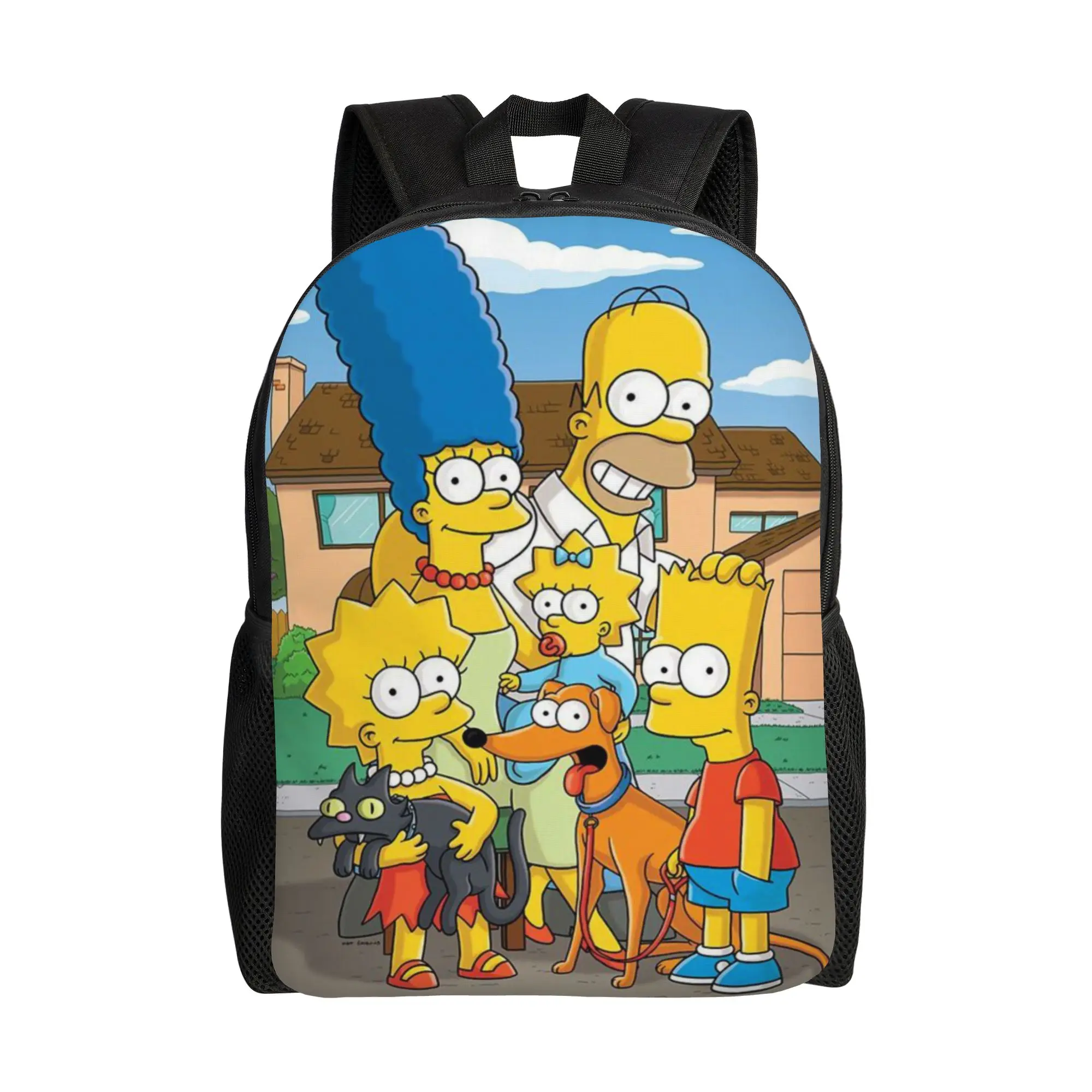 

Back to school season Fashion Yellow Anime Characters Rucksack The Simpsons High School Students Backpack