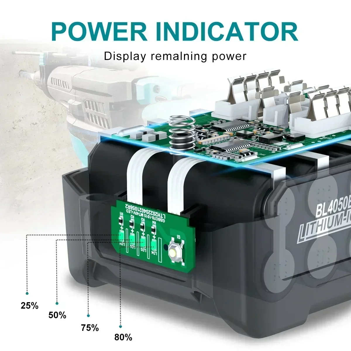 For Makita 40V Battery 6.0Ah Li-ion Battery For XGT 40V BL4025 BL4040 BL4020 BL4050 BL4060 BL4050B Electric Drill Screwdriver