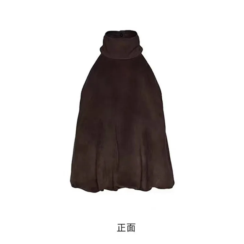 高品質売れ筋卸売2025夏ハンギングネックスリムフィットノースリーブトップブラウンベルトパンプキンパンツショーツセット原宿