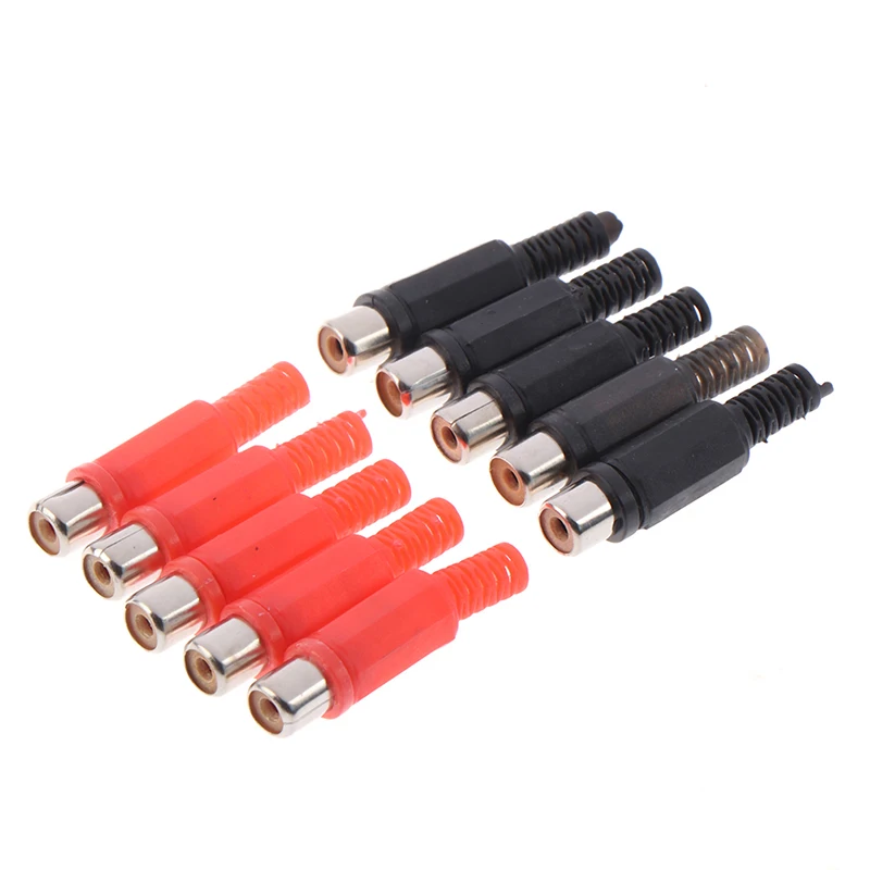 10 Pcs/lot Connector 50V 0.5A RCA Plastic Audio Connectors Female Welding Jack Cold Pressure Socket Electric Adapter DIY