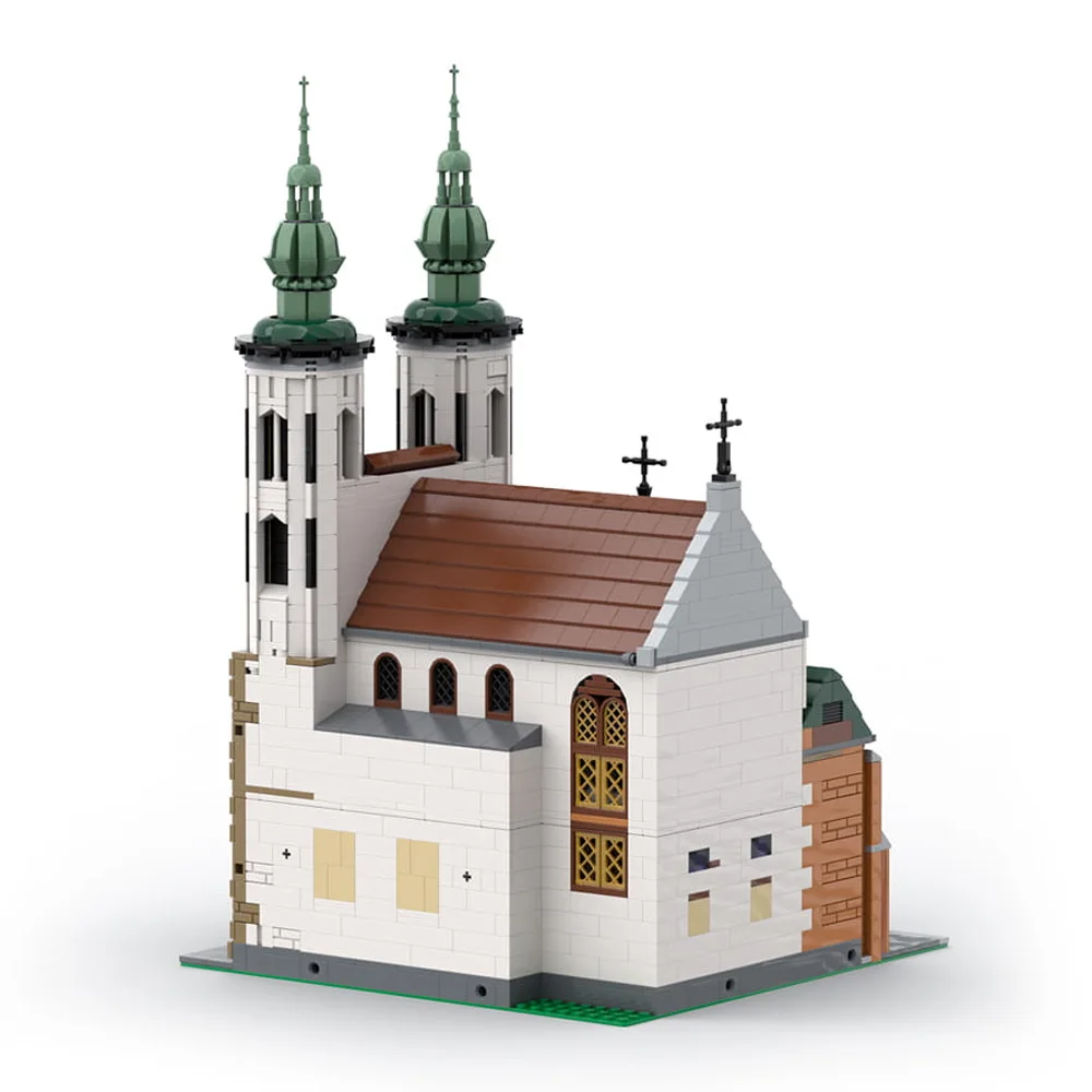 MOC Film Andrewss Church Klocki Model Retro Średniowieczna Architektura Cegły Zabawka do Składania dla Dzieci Prezent