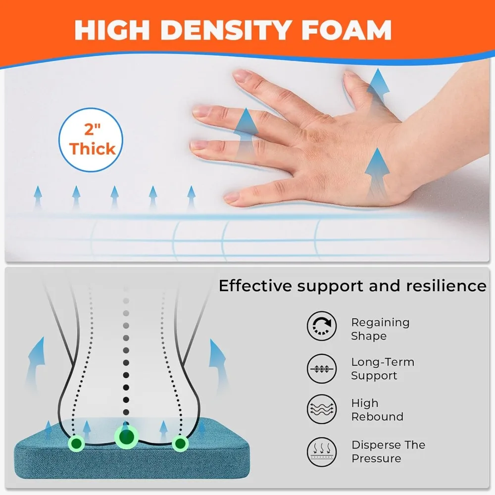 وسائد كرسي الطعام، على شكل حرف D مع أغطية وربطات عنق قابلة للإزالة وقابلة للغسل، مناسبة للمطبخ والاستخدام الداخلي #6