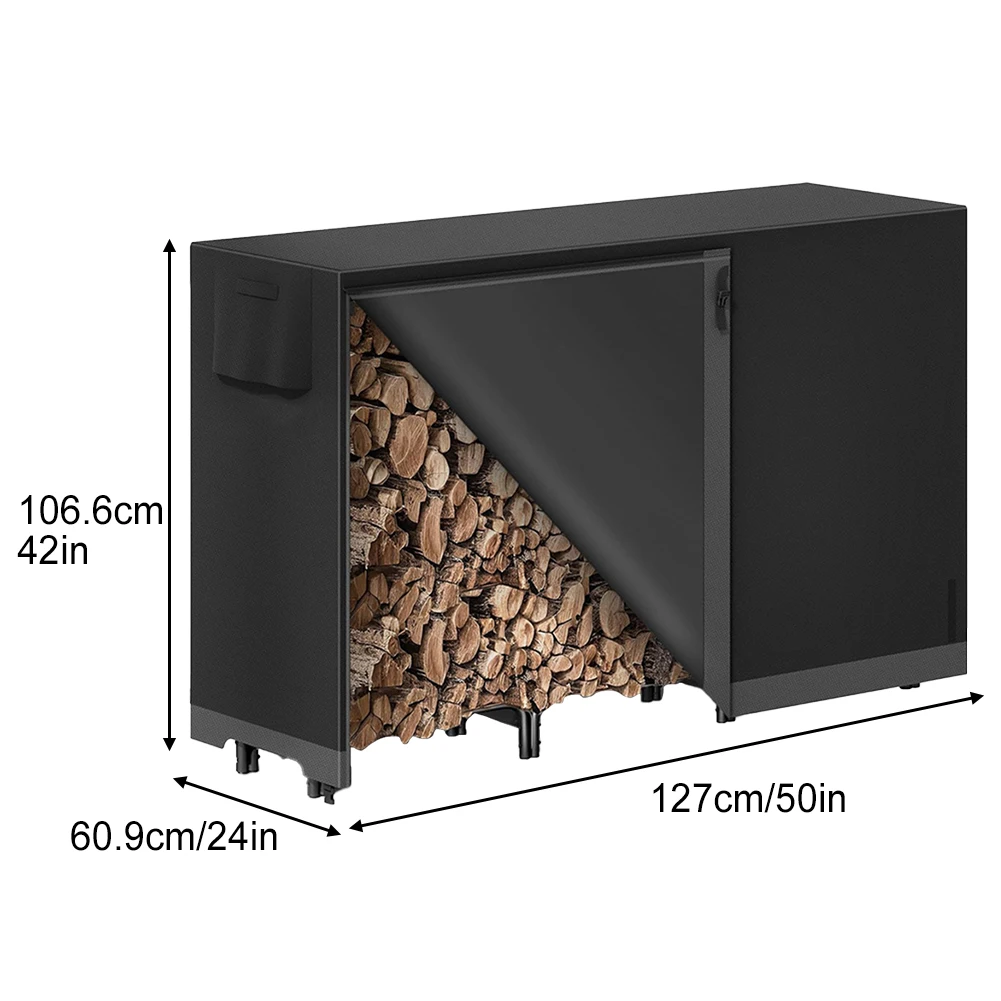 

Firewood Cover for Outdoor Use Made from Heavy Duty 600D Oxford Fabric with Ventilation Features for Moisture Control