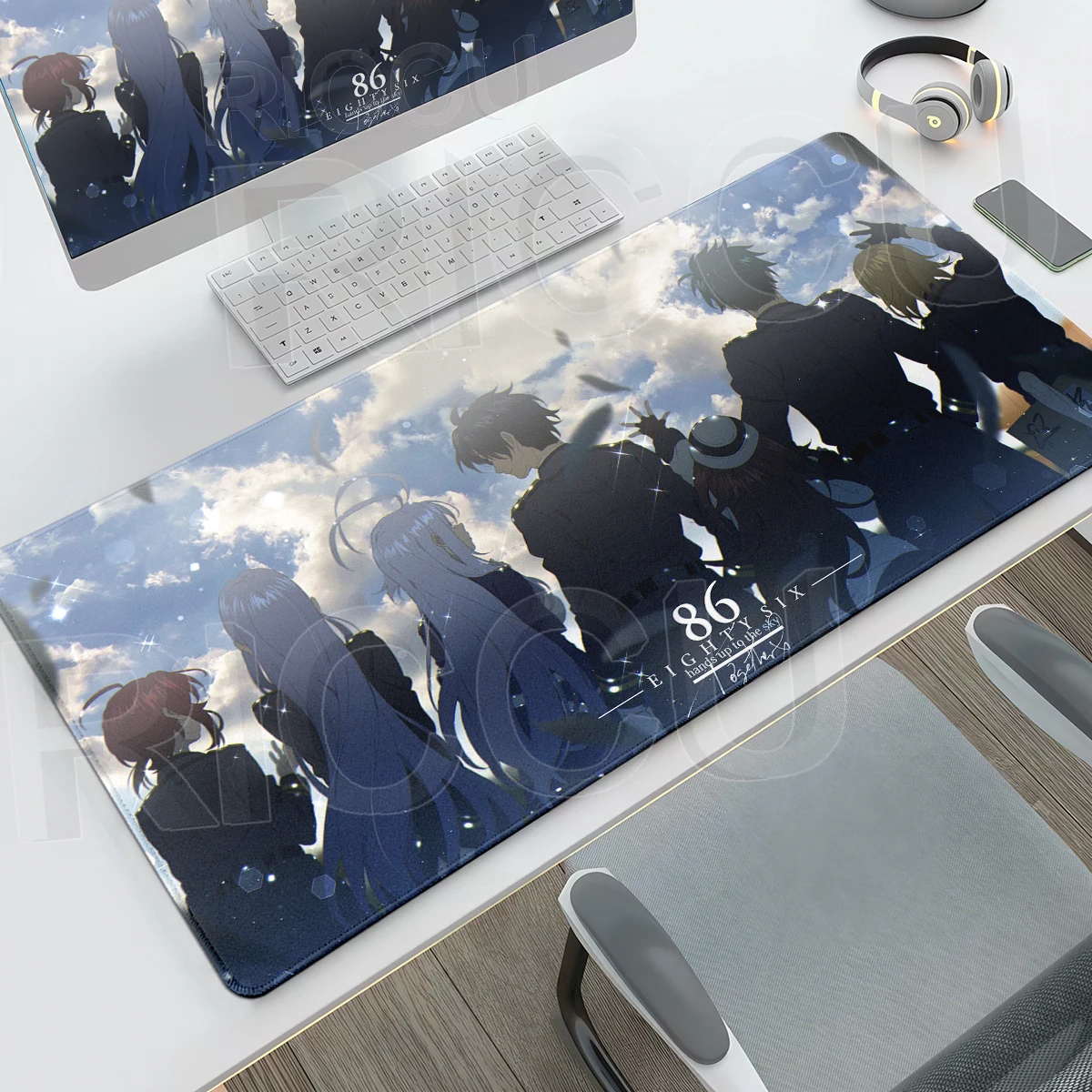 Anime 86 Eighty Six Large Mouse Pad Keyboard Mouse Mat Lock Edge Rubber Gaming Mousepad PC Cabinet Desk Mat Office Accessories