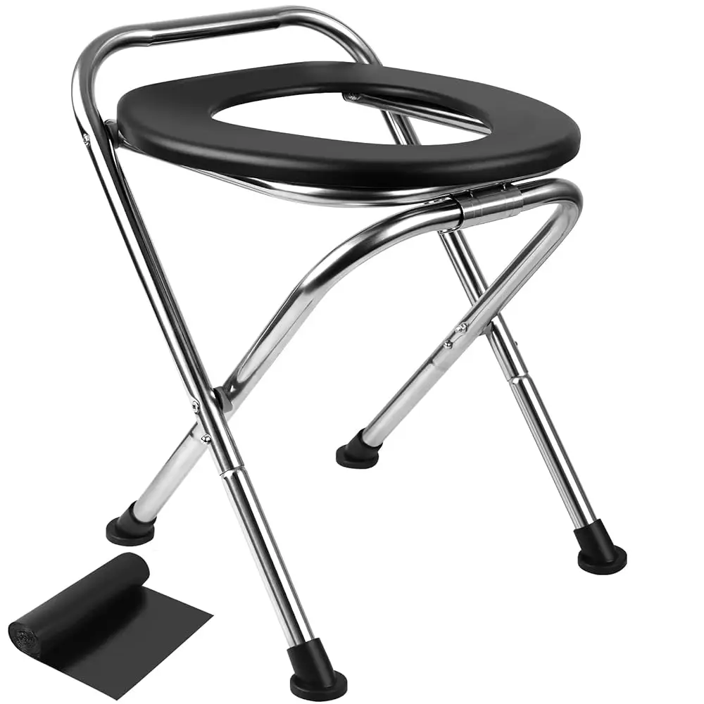 

Портативный туалет для кемпинга, портативное сиденье для туалета, портативный туалет для путешествий, портативный туалет из нержавеющей стали, складной портативный туалет